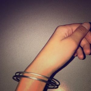 A silver bracelet